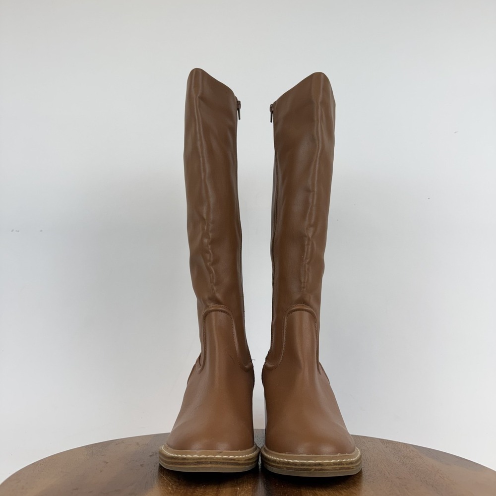 Womens Steven New York Calda Brown Faux Leather Knee High Riding Boots Size 9.5 - Picture 3 of 9
